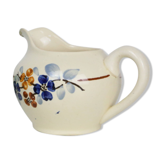 Sarreguemines sauceboat - vintage French - small earthenware pot
