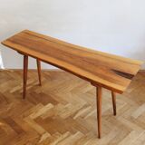1960s Organic Solid Oak Side Table