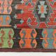 Tapis Kilim Vintage Rouge Motifs Géométriques Ethniques, 195x355 Cm