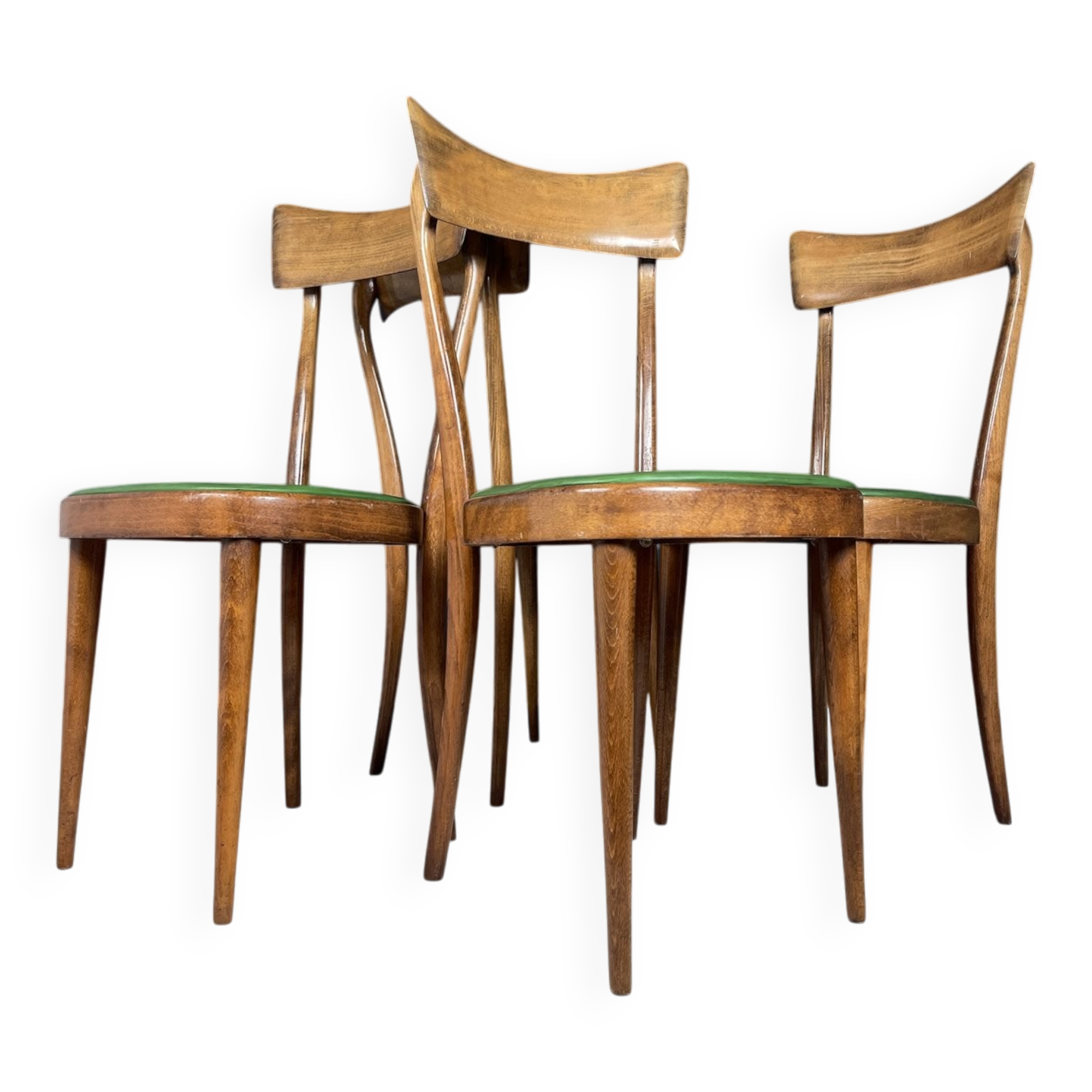 Vintage dining chairs by Pirelli Sapsa, Italy 1950s, set of 4.