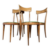 Vintage dining chairs by Pirelli Sapsa, Italy 1950s, set of 4.