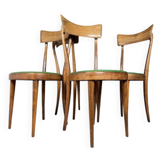Vintage dining chairs by Pirelli Sapsa, Italy 1950s, set of 4.