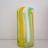 1980s lined blown glass vase