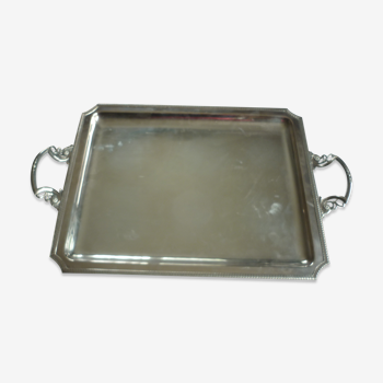Presentation tray in silver metal
