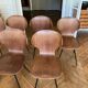 Lot de 6 chaises Lulli bois et métal par Carlo Ratti Italie années 50