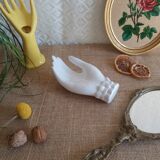 White ceramic hand emptier - vintage