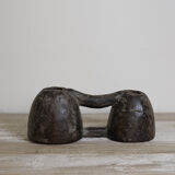 Double inkwell in old wood