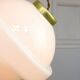 Mid-Century Italian Opaline and Brass Pendant Lamp