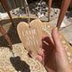 Pair of revamped bohemian / berber bedside tables with the heart "life is beautiful"