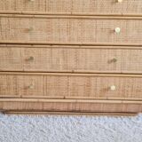 Vintage rattan chest of drawers