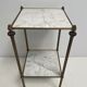 Vintage side table in white marble and brass year 60