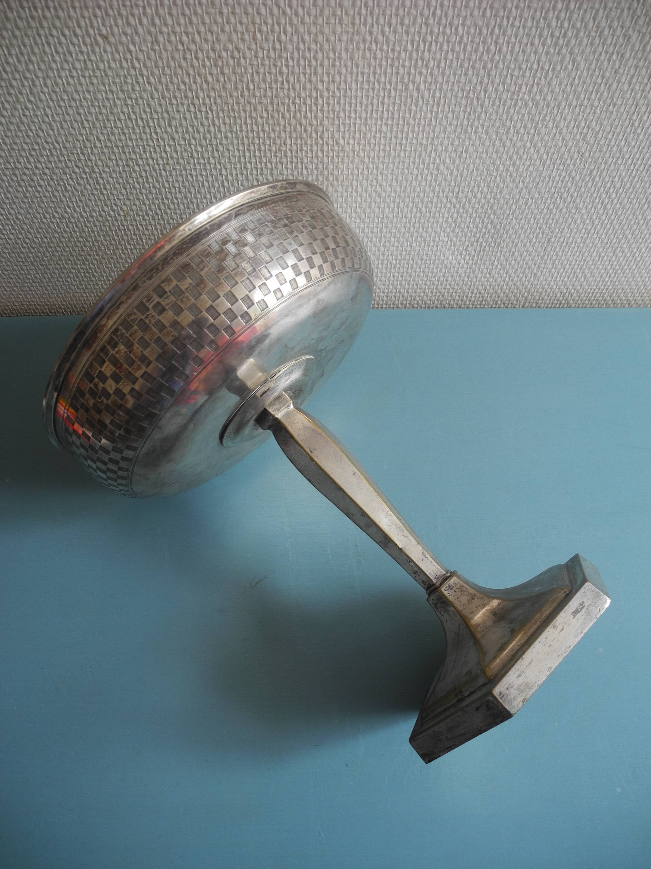 vintage centre table cup silver-plated art deco French silver metal cup