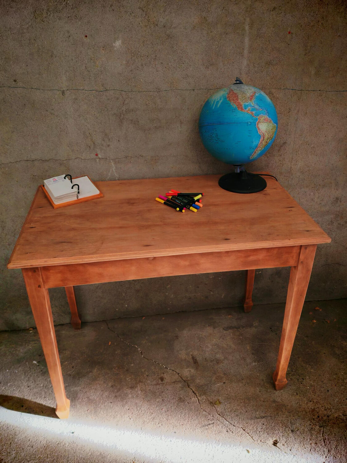 Golden blond wood desk