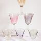Six vintage polychrome glasses