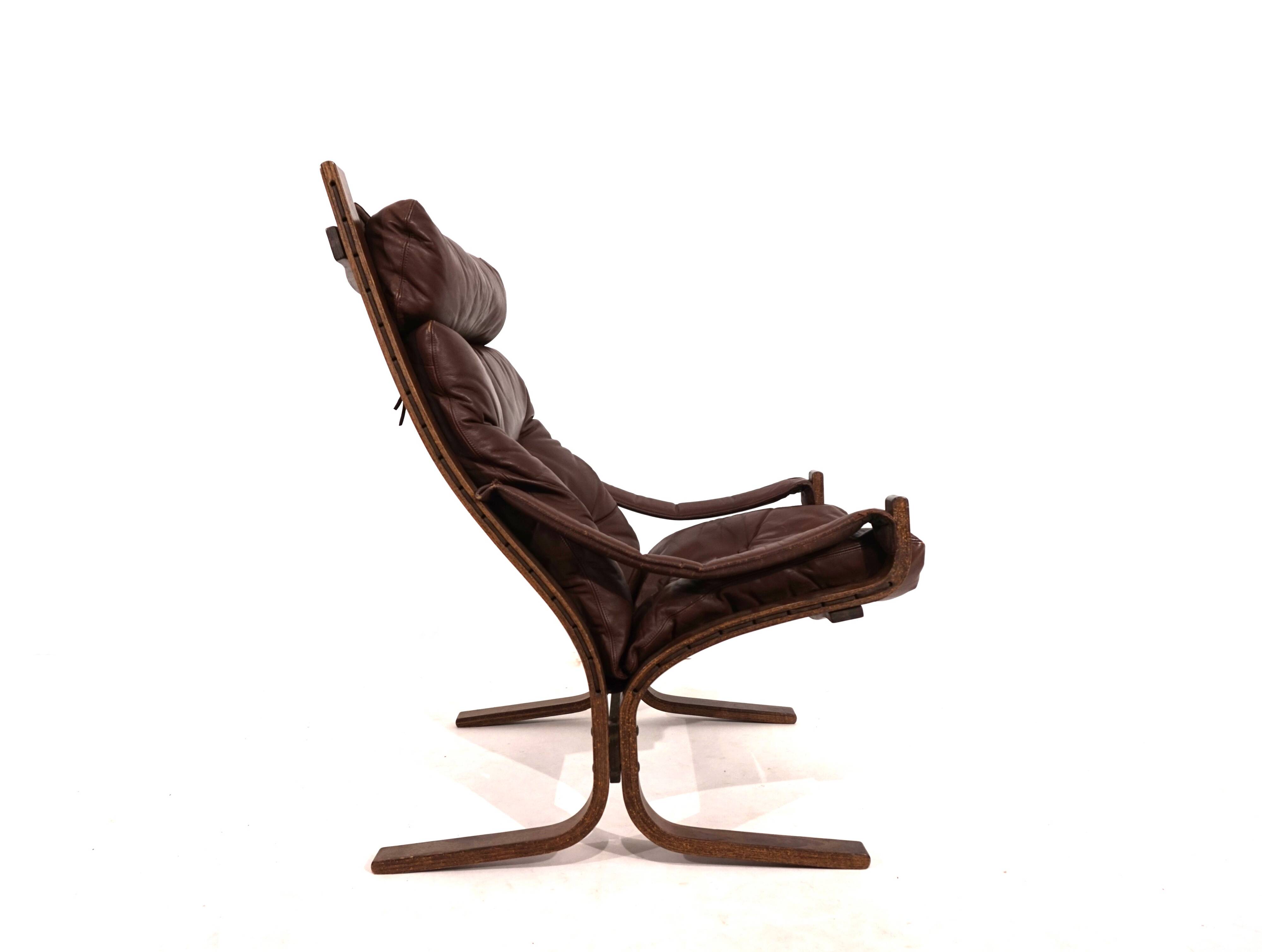 Westnofa Siesta leather lounge chair by Ingmar Relling, 1960