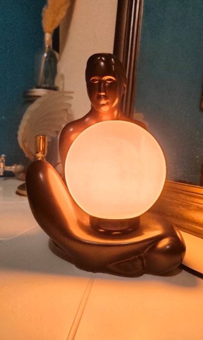 Vintage ceramic lamp from the 1980s