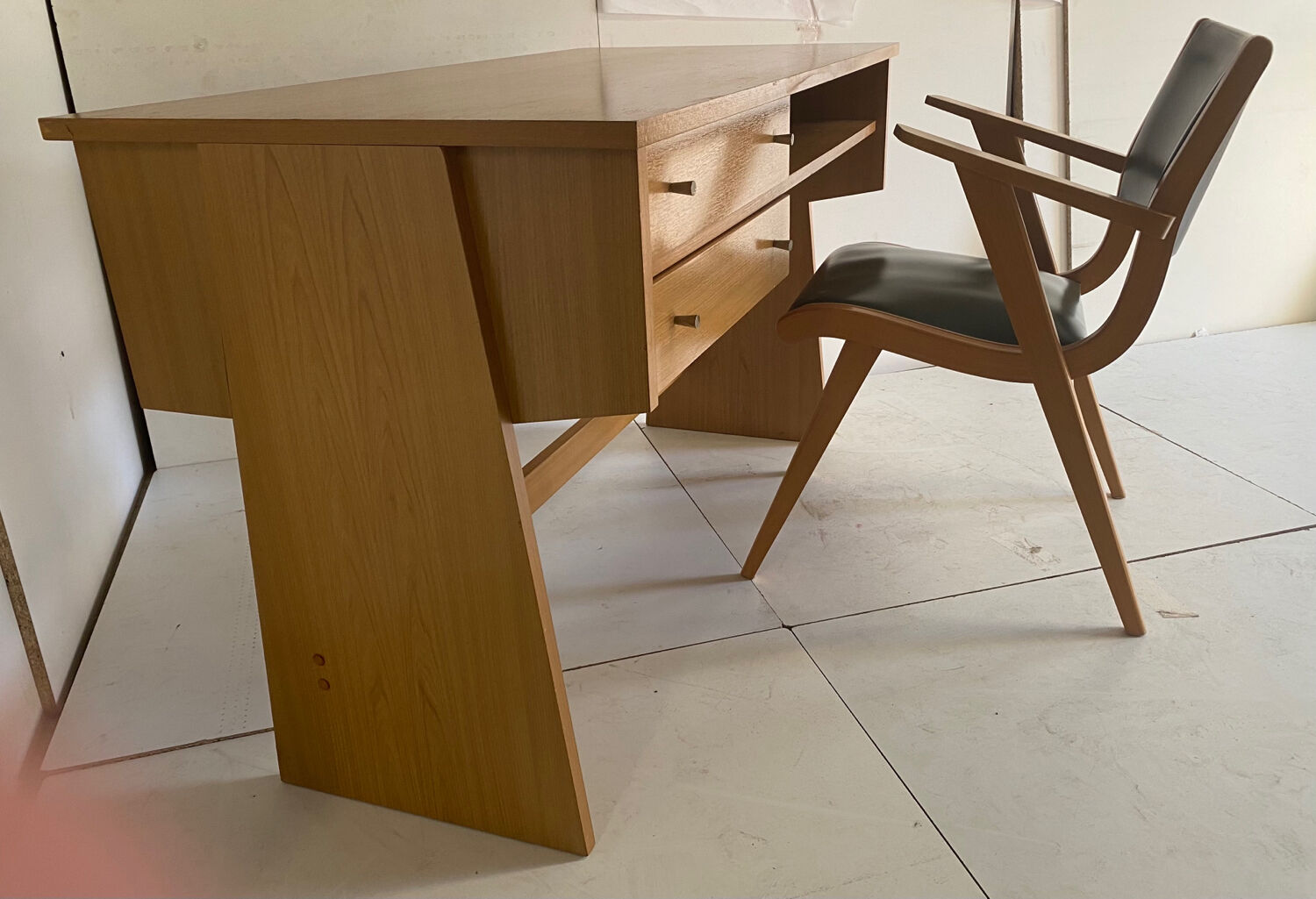 Scandinavian vintage desk and armchair