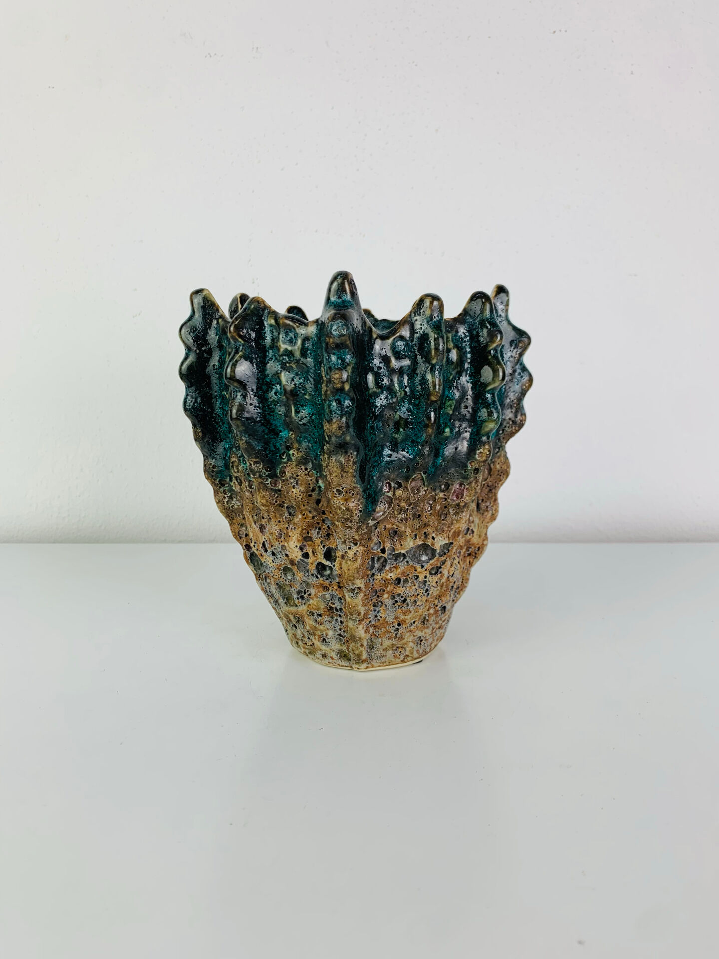 Vintage ceramic coral vase