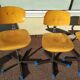 Set of 4 adjustable swivel sewing workshop chairs