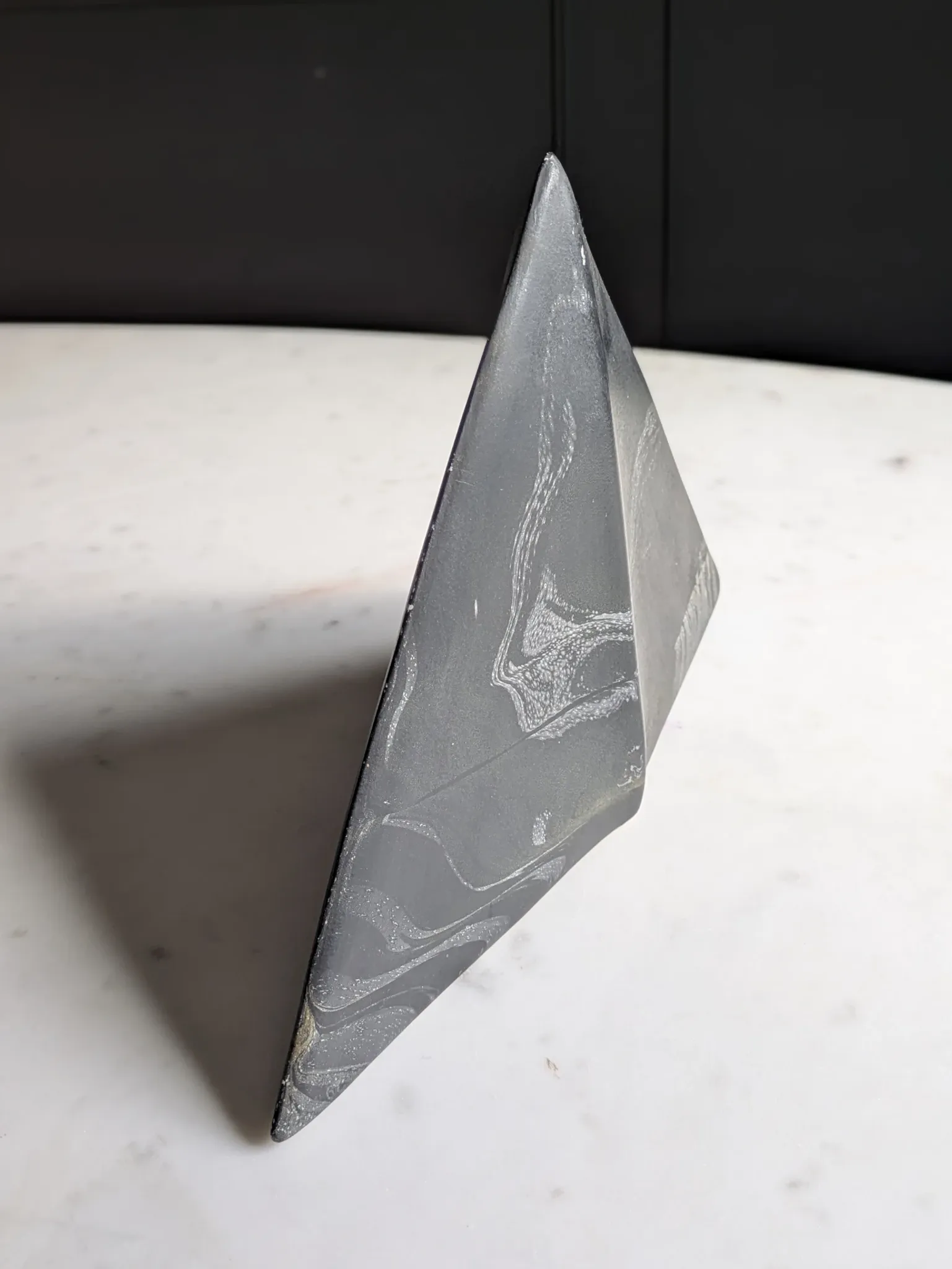 Geometric ceramic vase, mixed clay in IKEBANA & brutalist style