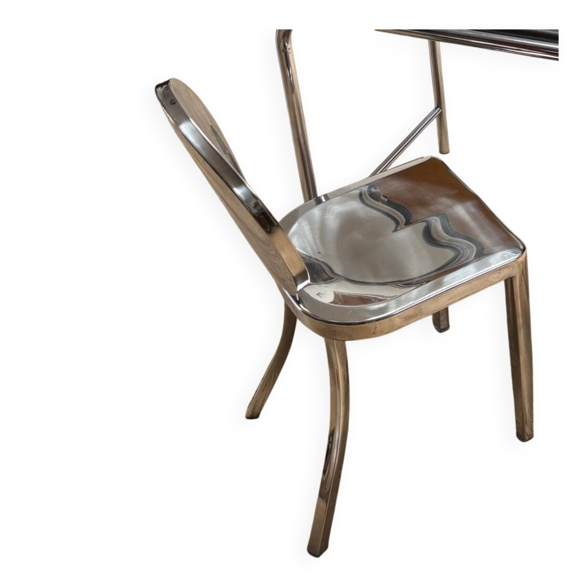 Chrome chair attributed to Starck