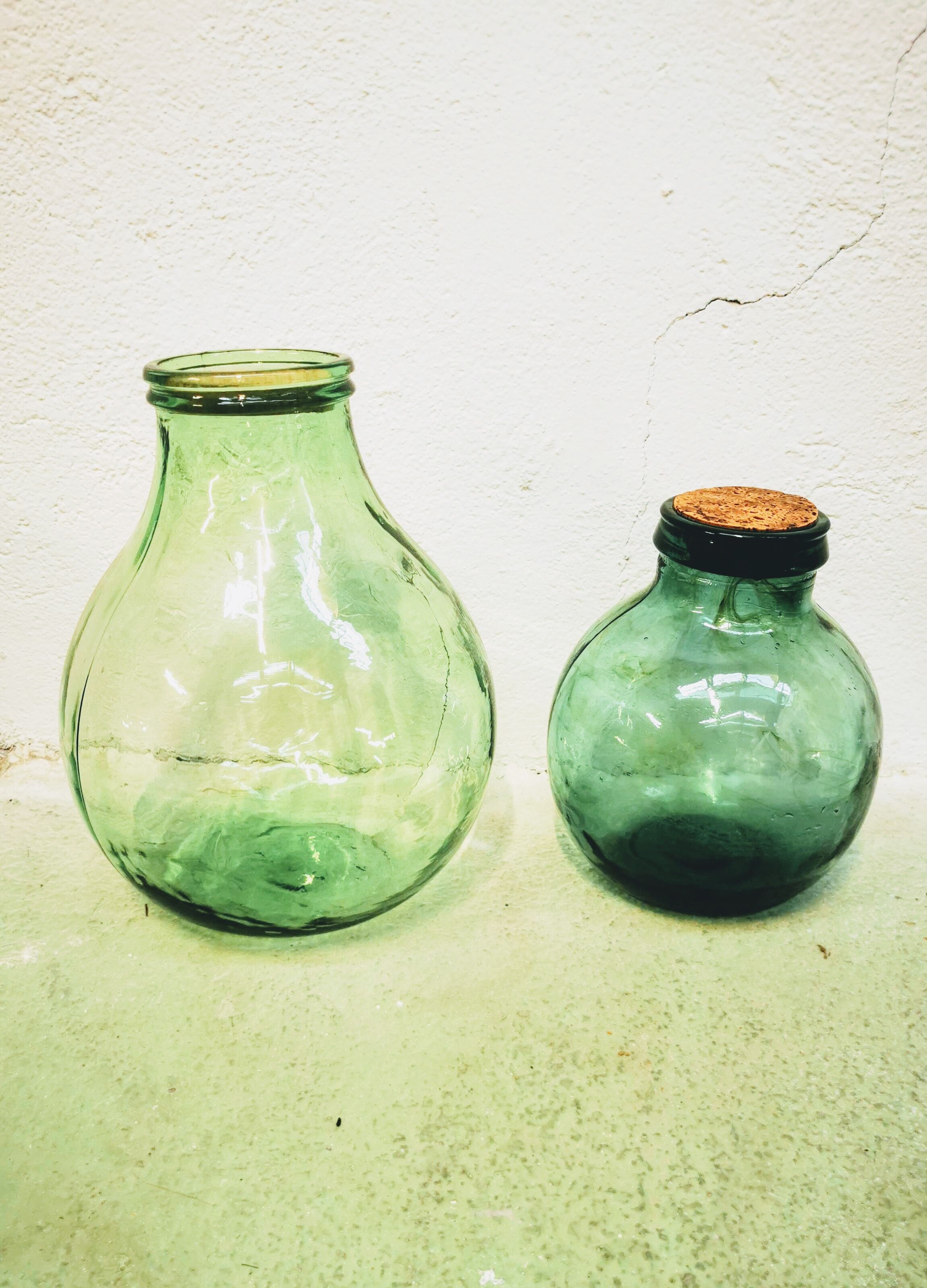 Demijohn green grand goulot