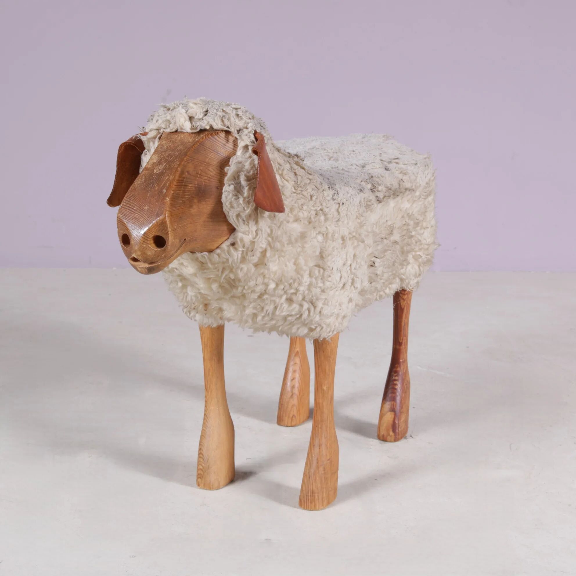 1960s sheep sculpture/stool by Peter Krafft Germany