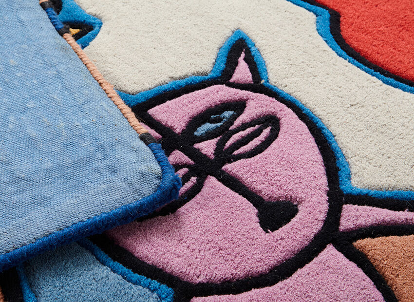 Corneille art rug scandinavia 1970s