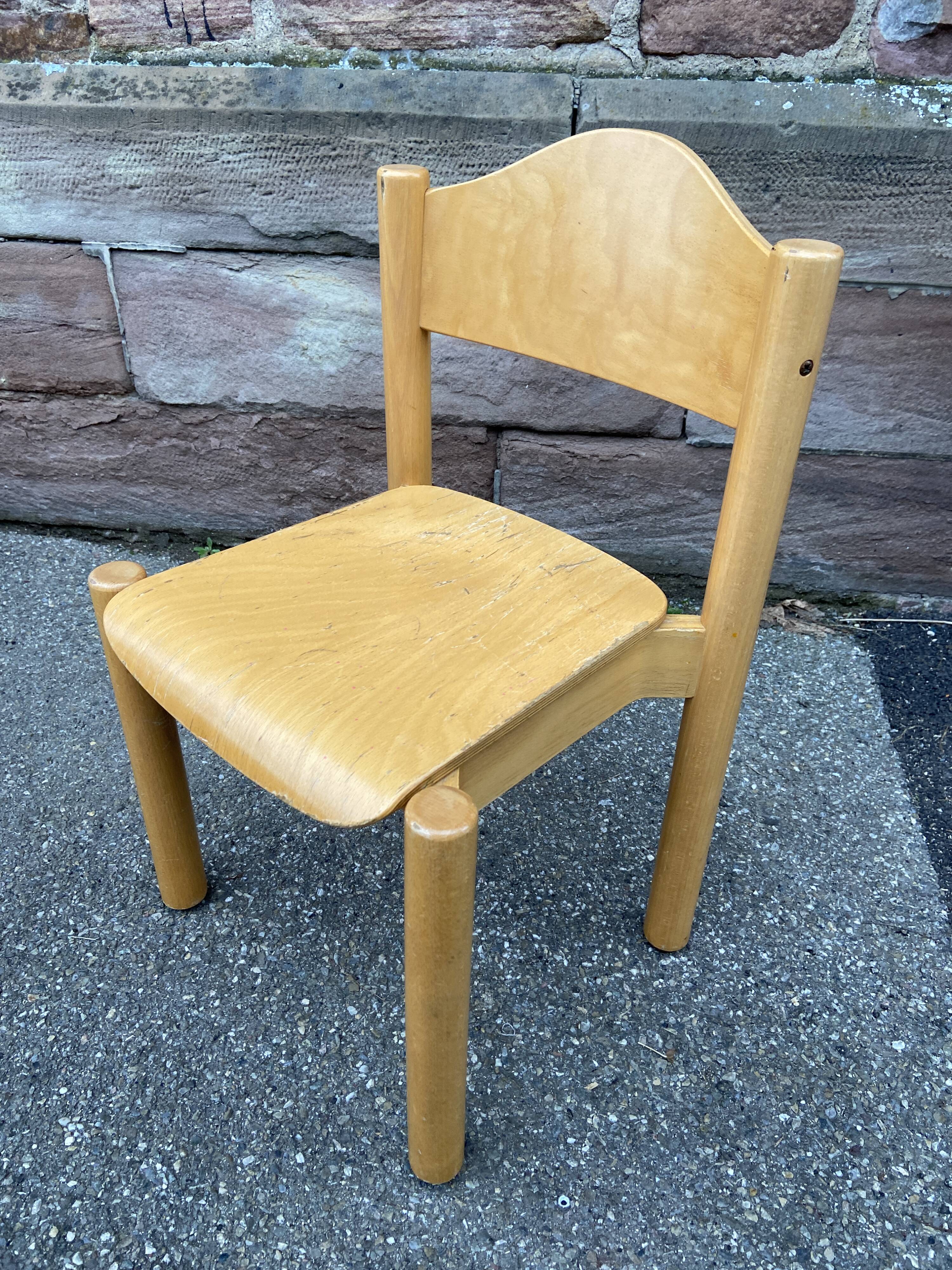 Chair school school child wood design 80 German Design signed Hiller