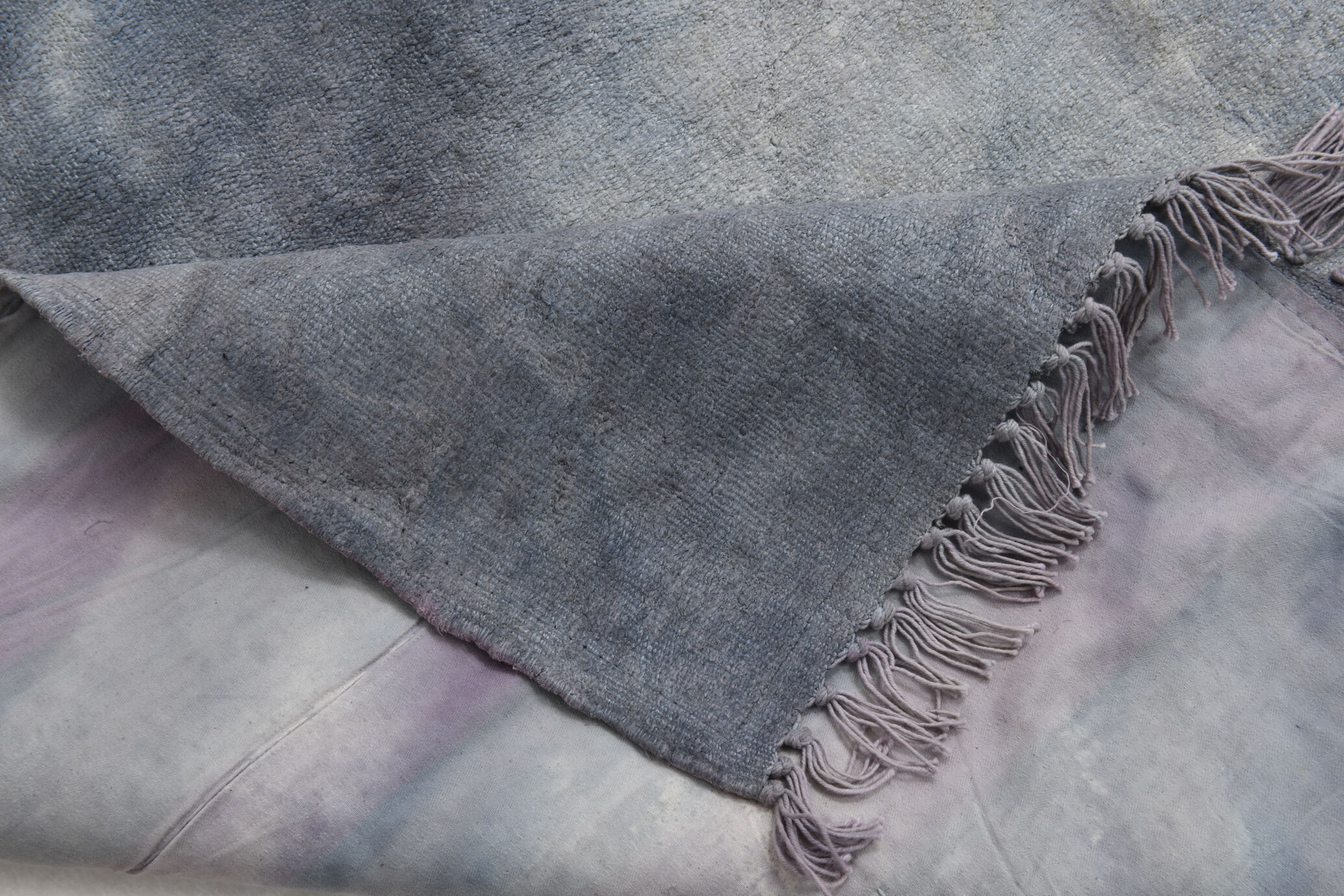 5x7 distressed gray blue hemp carpet232x156cm