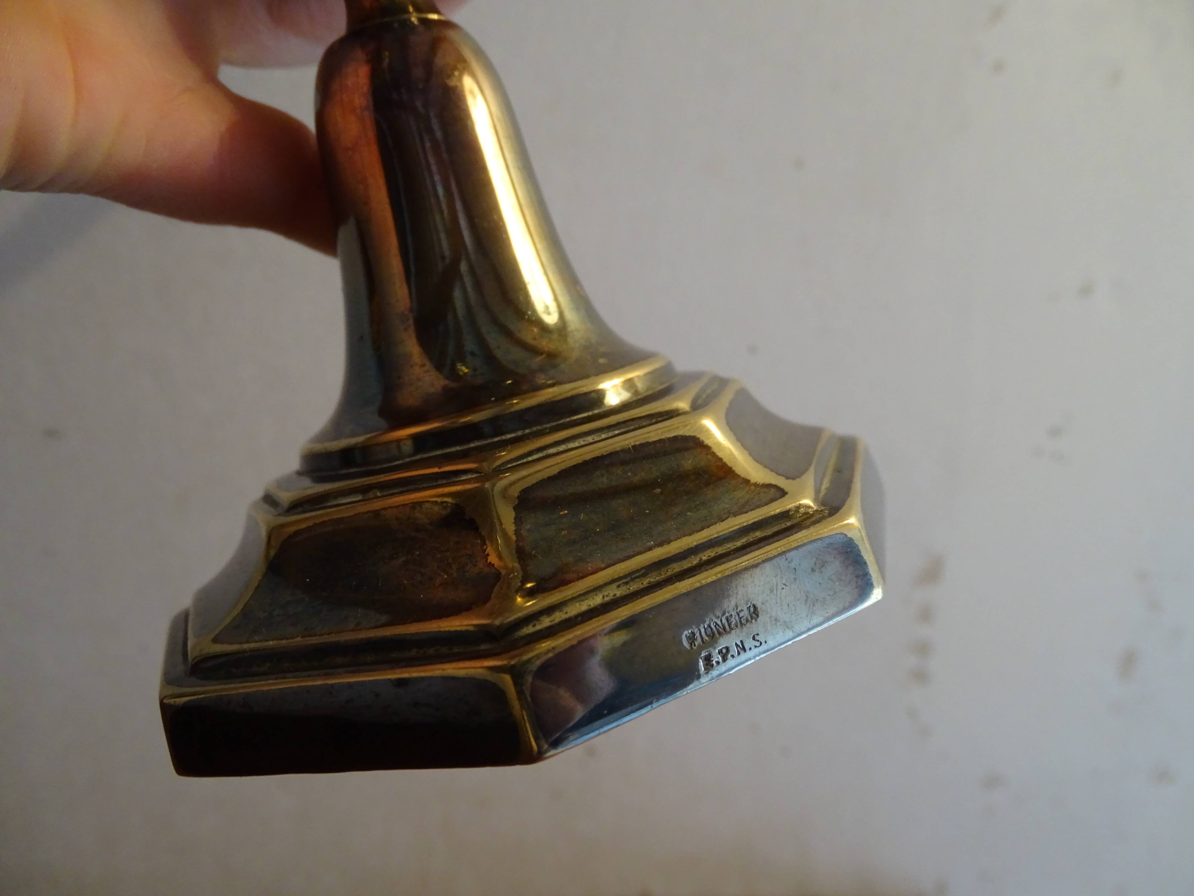 Candle holder 3 lights silver metal EPNS old