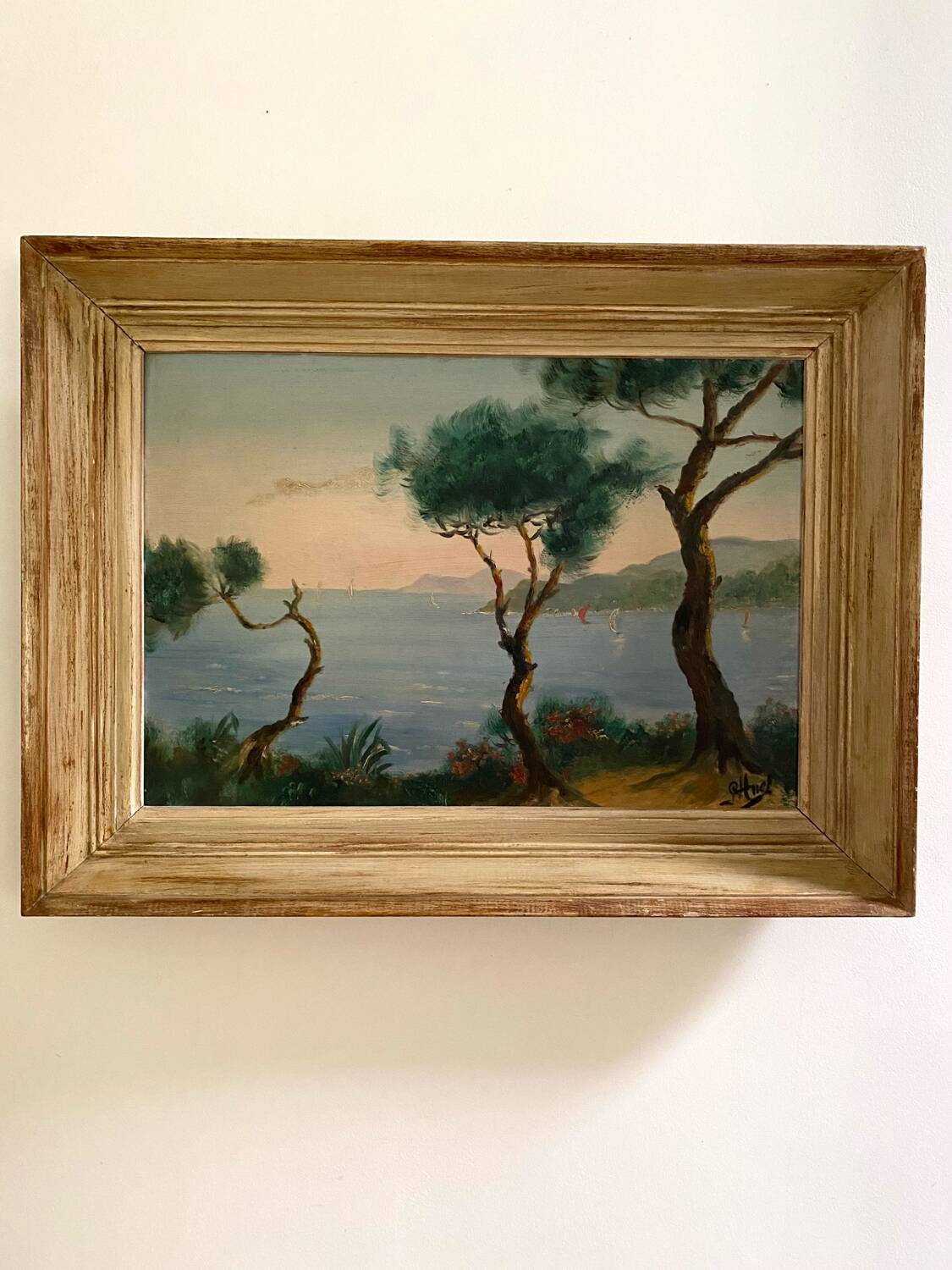 Antique oil painting from the first half of the 20th century