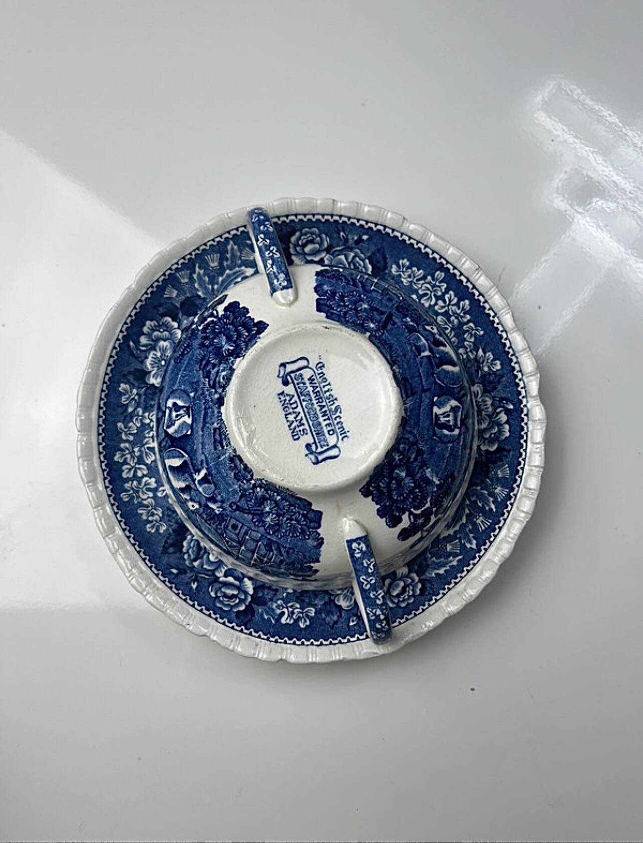 Adams English Scenic dish and bowl with handles