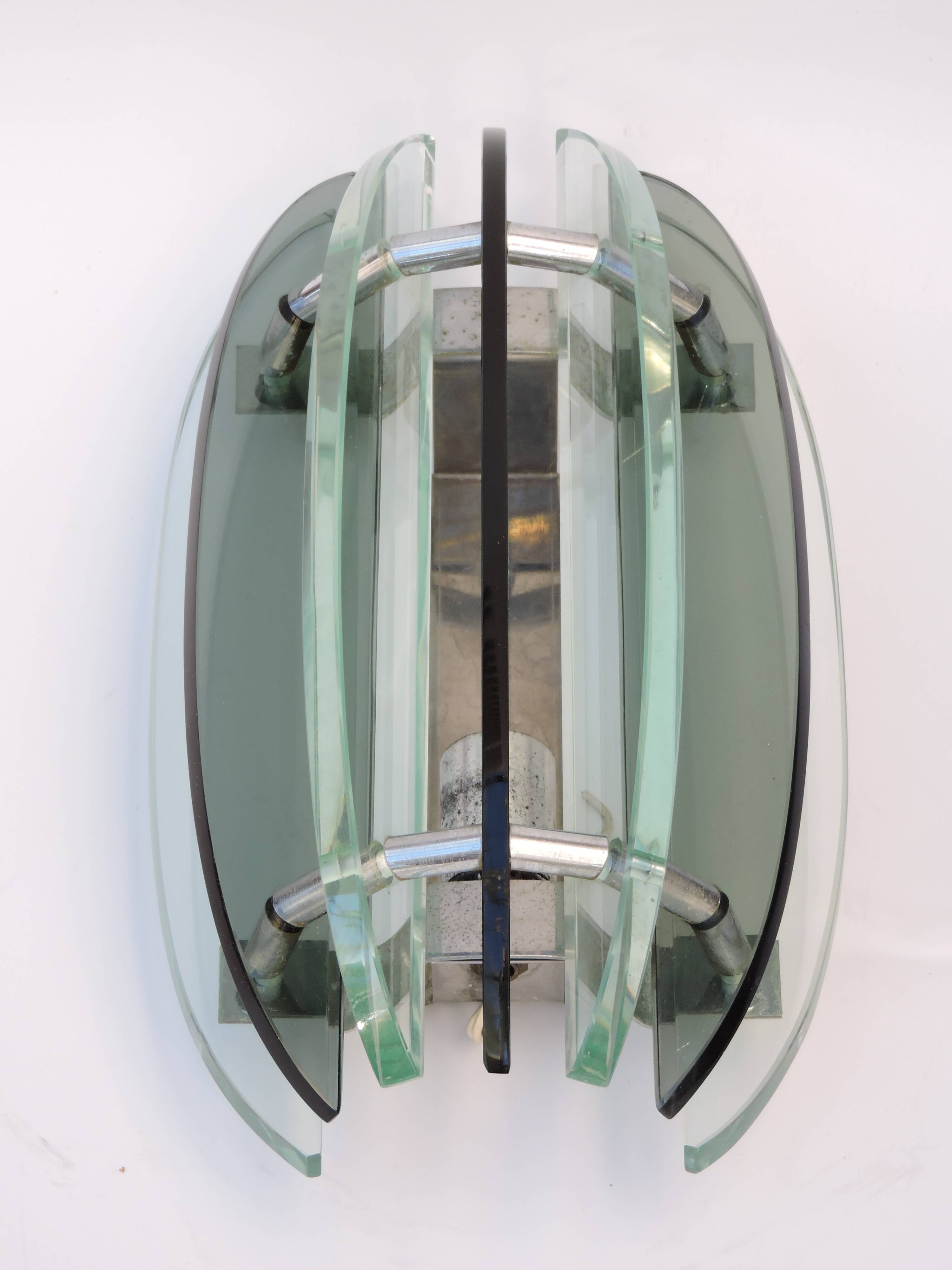 Vintage glass wall lamp from Veca Italy