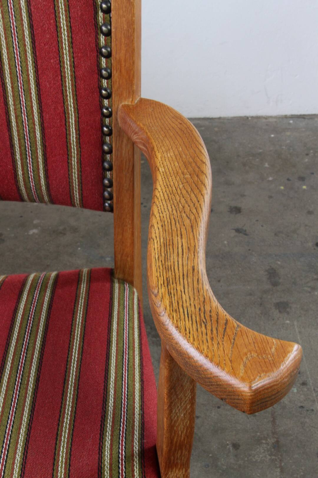 Vintage Danish Brutalist Oak Armchair in the style of Henning Kjærnulf, 1960s