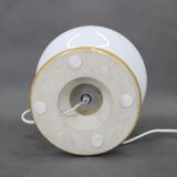 Czechoslovak midcentury ceramic table lamp with opaline glass, 1960s