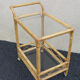 Bamboo service, wheeled cart, rolling bar, bar, vintage dessert