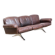 Brown leather 3-seater sofa by Sede, model DS 31, vintage 1960s.