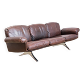 Canapé 3 places en cuir marron de Sede, modèle DS 31, vintage années 60