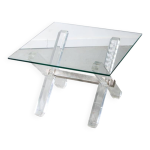 Table d'appoint en verre, - lucite