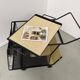 Perforated metal serving trolley in the Mathieu Matégot style