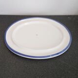 Beurrier en céramique blanc et bleu