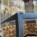 Wrought iron and glass dining table