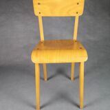 Chaise tout bois enfant pieds compas siglée 118