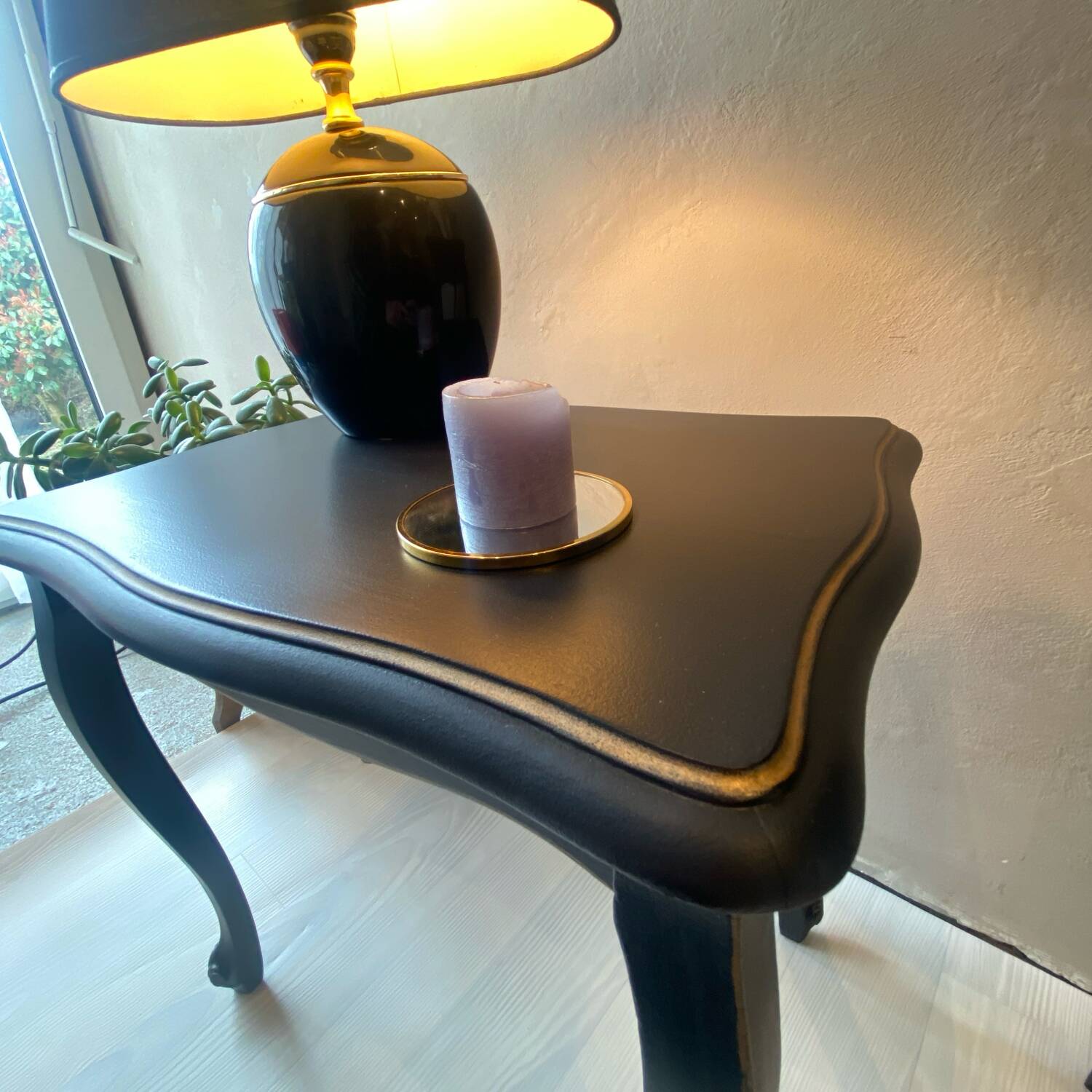 Black and gold bedside table