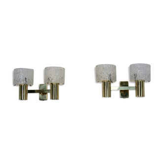 Sophisticated pair of brass wall lamps 1970s