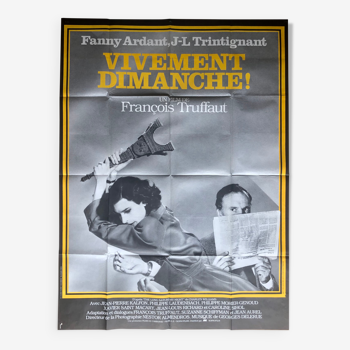 Affiche cinéma originale "Vivement Dimanche !" François Truffaut