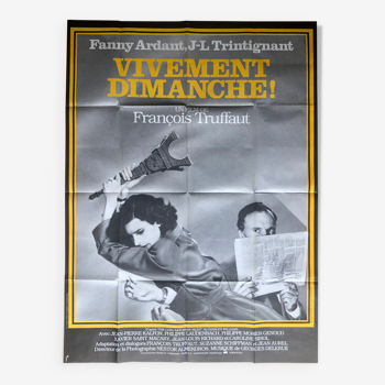 Original cinema poster “Vivement Dimanche!” François Truffaut