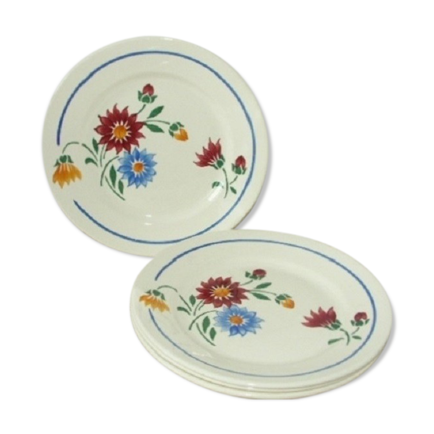 Lot 4 plates old dessert Lunéville Art Nouveau