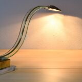 Mid Century Modern Lucite Serpent Table Lamp Cobra Brass